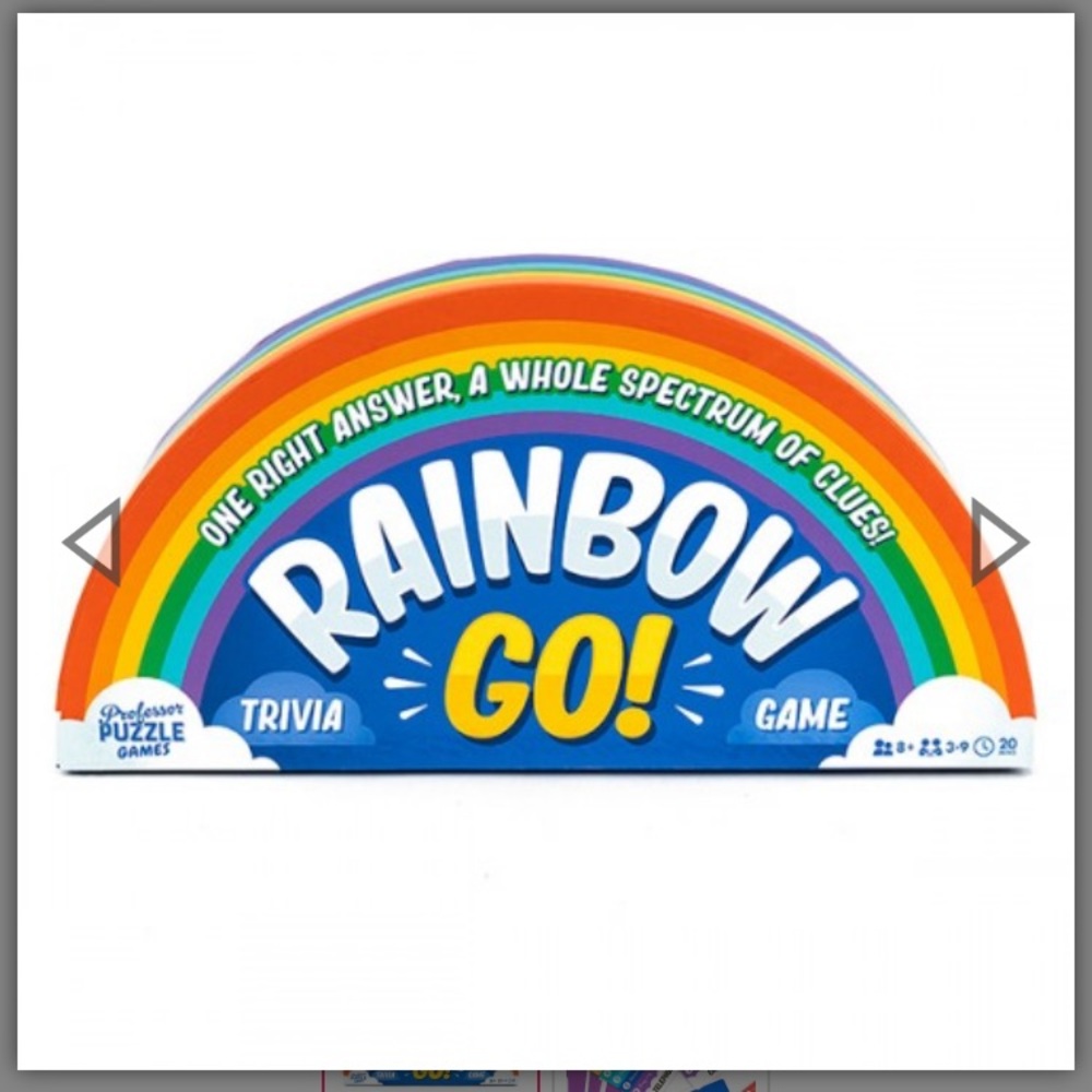 Rainbow Go family trivia game brand new in box. Ages 8+ and 3-9 players!